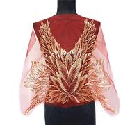 OIFAODAO, Applique Net Trim Cucito Colletto in Tessuto Patch Motivo Abito da Sposa Sposa Artigianato Fai-da-Te,Toppe da Cucire(Red Underlay)
