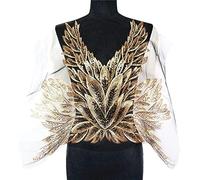OIFAODAO, Applique Net Trim Cucito Colletto in Tessuto Patch Motivo Abito da Sposa Sposa Artigianato Fai-da-Te,Toppe da Cucire(Black Underlay)