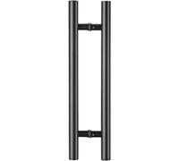 OIFAODAO, Barra di spinta for porta del fienile esterna rotonda su due lati for carichi pesanti for uscita, maniglia for ingresso a battente con viti montaggio ,Porta di vetro.(Black,150cm(59")120cm)