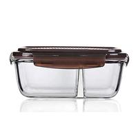 OIFAODAO, Bento Boxes Lunch Box - Contenitori a 2 livelli, Vetro A prova di perdite, for la preparazione dei pasti in vetro con coperchi,Contenitore per il pranzo