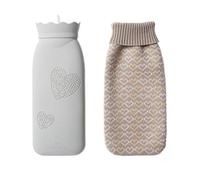 OIFAODAO, Borsa dell'Acqua Calda con Morbida Copertura in Pile for la Pancia for Ragazze, Ideale for alleviare Il Dolore riempita Acqua e Fredda,Borsa dell'Acqua Calda(Gris)