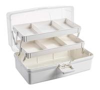 OIFAODAO, Cassetta di Pronto Soccorso Armadietto Medico con Scomparti divisi, Scatola Contenitore for Kit for Articoli for la casa,Kit di Pronto Soccorso(White,Click to Select Small)