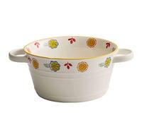 OIFAODAO, Ciotola for noodle istantanei in ceramica, ciotola in con manico, for ramen in, ciotole Pho grandi, for zuppa for microonde ，Ciotola in ceramica per noodle(Yellow)