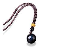 OIFAODAO, Collana con ciondolo perline di buona fortuna trasferimento occhi arcobaleno in ossidiana naturale catena in corda poliestere Gioielli for donna,Collana in ossidiana