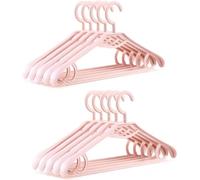 OIFAODAO, Confezione da 10 grucce larghe in plastica antitraccia - gancio girevole a 360° gruccia multifunzionale for cappotti, abiti, pantaloni e giacche, Rosa,Appendini per abiti