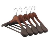 OIFAODAO, Confezione da 5 grucce floccate antiscivolo in legno massello, allargabili in vintage for la casa for cappotti, abiti, pantaloni e giacche,Appendini per abiti