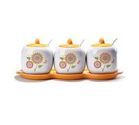 OIFAODAO, Contenitore con coperchio Pentola for condimenti Sale Zucchero Pepe Scatola for spezie for conservare la cucina domestica Ciotola cucchiaio Pentole for Can ,Barattoli per condimenti