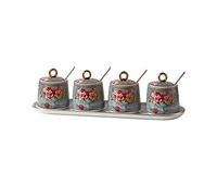 OIFAODAO, Contenitore for condimenti in ceramica Set di scatole for Barattolo for for spezie con coperchio a cucchiaio for conservare zucchero Sale Spezie Pentole for ，Barattoli per condimenti
