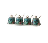 OIFAODAO, Contenitore for condimenti in ceramica Set di scatole for Barattolo for for spezie con coperchio a cucchiaio for conservare zucchero Sale Spezie Pentole for ，Barattoli per condimenti