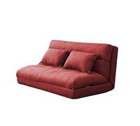 OIFAODAO， Divano letto pigro da pavimento con schienale regolabile in 5 posizioni due cuscini for soggiorno e camera,Il divano pigro(Red)