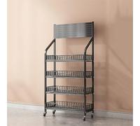 OIFAODAO, Espositore for supermercato a 4/5 livelli in acciaio al carbonio, scaffale for snack for camera/cucina/ufficio,Scaffale per l'esposizione delle merci(Black,4 Tier 60x27x140cm)