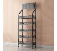 OIFAODAO, Espositore for supermercato a 4/5 livelli in acciaio al carbonio, scaffale for snack for camera/cucina/ufficio,Scaffale per l'esposizione delle merci(Black,5 Tier 50x27x165cm)