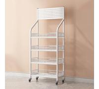OIFAODAO, Espositore for supermercato a 4/5 livelli in acciaio al carbonio, scaffale for snack for camera/cucina/ufficio,Scaffale per l'esposizione delle merci(White,4 Tier 50x27x140cm)