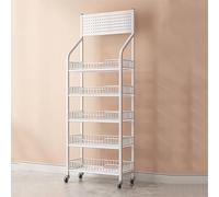 OIFAODAO, Espositore for supermercato a 4/5 livelli in acciaio al carbonio, scaffale for snack for camera/cucina/ufficio,Scaffale per l'esposizione delle merci(White,5 Tier 50x27x165cm)