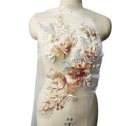 OIFAODAO, Grande Ricamo Pizzo Fiore Applique Cucito Colletto Floreale Patch Abito da Sposa Abiti da Sposa Abito Fai da Te Artigianato in Tulle Bianco,Toppe da Cucire