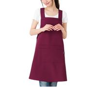 OIFAODAO Grembiuli da lavoro, Grembiule con pettorina e 2 tasche, impermeabile, da cucina, chef, for donne, for cucinare, ospitare pulire, nero(Red)