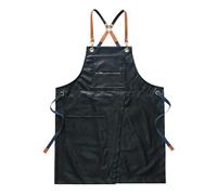 OIFAODAO Grembiuli da lavoro, Grembiule da cuoco impermeabile for uomo e donna, grembiule cucina con tasche for cucinare, parrucchiere lavoro(Black)