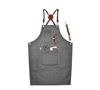 OIFAODAO, Grembiuli da uomo, Grembiule falegname, for attrezzi officina, lavoro in tela cerata resistente, saldatura,Grembiuli da lavoro(Gris)