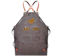 OIFAODAO, Grembiuli da uomo, Grembiule in tela - lavoro resistente for falegnami, fabbro, barbecue, giardiniere, officina,Grembiuli da lavoro(Gris)