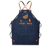 OIFAODAO, Grembiuli da uomo, Grembiule in tela - lavoro resistente for falegnami, fabbro, barbecue, giardiniere, officina,Grembiuli da lavoro(Blu)