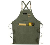 OIFAODAO, Grembiuli da uomo, Grembiule resistente for la lavorazione del legno, lavoro in tela cerata con tasche, for attrezzi, di sicurezza regolabili,Grembiuli da lavoro(Grün)