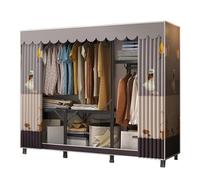 OIFAODAO, Guardaroba in tessuto,Armadi in stoffa for camera da letto, con asta appendiabiti,Armadio semplice,Organizzatore per,Scarpe,Borse,Soggiorno,Camera ，Armadio portatile(170x45x168cm)