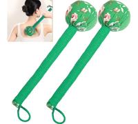 OIFAODAO Il Martello dell'erba, Martello for Massaggio meridiano di Artemisia con Manico Lungo da 13 Pollici, massaggiatore Manuale for la Schiena for lenire e alleviare Le Spalle(Green)