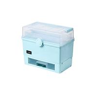 OIFAODAO, Kit di Pronto Soccorso Cassetta in plastica Maniglia Portatile for Uso Domestico Cassetto a Scala Multistrato Medica Scatola immagazzinamento medicinali,Kit di Pronto Soccorso(Blue,1)