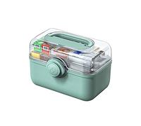 OIFAODAO, Kit di Pronto Soccorso Scatola in plastica immagazzinaggio for la casa Portatile for medicinali Emergenza Medica 11,2/13,3/15,3 Pollici,Kit di Pronto Soccorso(Green,S l)