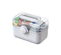 OIFAODAO, Kit di Pronto Soccorso Scatola in plastica immagazzinaggio for la casa Portatile for medicinali Emergenza Medica 11,2/13,3/15,3 Pollici,Kit di Pronto Soccorso(White,S m)