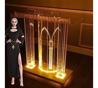 OIFAODAO, Leggii e podi rotanti da scrivania, podio Chiesa Tavolo su Ruote, Supporto for presentazioni, L85 x L40 A111 cm ，Podici in Piedi(with LED Light)