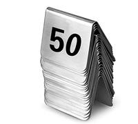 OIFAODAO, Numeri di tavolo 1-50 1-100 Segnaposto del ristorante in acciaio inossidabile, supporto for cartello da verticale, for servizio banchetti feste,Il tavolo del ristorante(1 to 50)