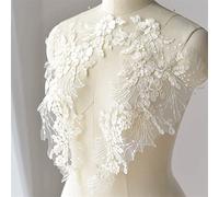 OIFAODAO, Patch di Fiori Ricamati con Paillettes Fatti a Mano Fai da Te Applique Abito da Sposa Accessori di Abbigliamento Toppa in Pizzo,Toppe da Cucire(Blu)