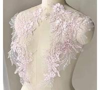 OIFAODAO, Patch di Fiori Ricamati con Paillettes Fatti a Mano Fai da Te Applique Abito da Sposa Accessori di Abbigliamento Toppa in Pizzo,Toppe da Cucire(Roze)