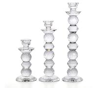 OIFAODAO, Portacandele in cristallo artificiale for candele coniche, set di 3 candelabri decorativi for ornamenti for feste nozze ，Portacandele