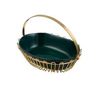 OIFAODAO, Portafrutta in ceramica for bancone della cucina, contenitore for frutta e verdura con cestino in metallo, portafrutta in progettato,Ciotola per frutta(Grün)