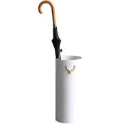 OIFAODAO Rastrelliere per ombrelli, Secchio for Ombrello con Decorazione a Forma di Testa Cervo Creativa in Stile Classico cilindrico, Secchio for riporre Il Pavimento(White)
