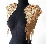 OIFAODAO, Ricamo Ala d'Angelo Applique Cucito Colletto Fiore Patch for Abito da Festa di Nozze Abito da Sposa Vestiti Artigianato Fai da Te,Toppe da Cucire(Red)