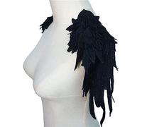 OIFAODAO, Ricamo Ala d'Angelo Applique Cucito Colletto Fiore Patch for Abito da Festa di Nozze Abito da Sposa Vestiti Artigianato Fai da Te,Toppe da Cucire(Black)