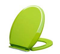 OIFAODAO, Robusti sedili WC for, a Forma Rotonda/a di D/V, raccordi fissi con Cerniera Durevole,Sedile per WC(Grün,O4245*35.6CM)