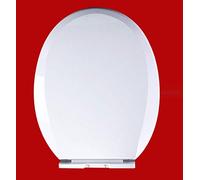 OIFAODAO, Robusti sedili WC for, a Forma Rotonda/a di D/V, raccordi fissi con Cerniera Durevole,Sedile per WC(Wit,O4245*35.6CM)