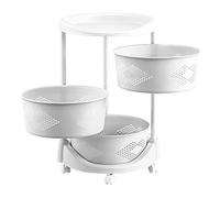 OIFAODAO rotolando il carrello, Carrello frutta verdura ruote cucina bagno scaffale mobile(3 Tier)