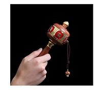 OIFAODAO, Ruota di Preghiera Tenuta in Mano Buddista utilizzata for la, benedizione, Meditazione, Il rilassamento, Lo Yoga,Ruota di Preghiera(Red,S)