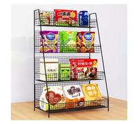 OIFAODAO, Scaffale da scrivania in filo metallico, scaffali pavimento for carichi pesanti, scaffalature metalliche for supermercato,Scaffale per l'esposizione delle merci(Black,40x20x52cm)