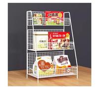 OIFAODAO, Scaffale da scrivania in filo metallico, scaffali pavimento for carichi pesanti, scaffalature metalliche for supermercato,Scaffale per l'esposizione delle merci(White,30x18x45cm)