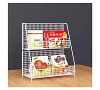 OIFAODAO, Scaffale da scrivania in filo metallico, scaffali pavimento for carichi pesanti, scaffalature metalliche for supermercato,Scaffale per l'esposizione delle merci(White,30x15.5x34.5cm)