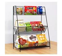 OIFAODAO, Scaffali da pavimento for carichi pesanti, scaffale scrivania in filo metallico, scaffalatura metallica supermercato,Scaffale per l'esposizione delle merci(Black,30x18x45cm)