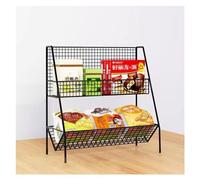 OIFAODAO, Scaffali da pavimento for carichi pesanti, scaffale scrivania in filo metallico, scaffalatura metallica supermercato,Scaffale per l'esposizione delle merci(Black,40x15.5x34.5cm)