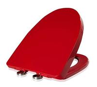 OIFAODAO, Sedili WC for Resistenti, Sedile a Forma di V - Raccordi fissi Superiori/Chiusura Ammortizzata,Sedile per WC(Black)