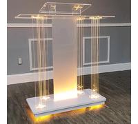 OIFAODAO, Supporto for Aula Leggii e podi in Acrilico Pulpito Chiesa con Ruote Portatile for Hostess for Insegnanti Tavolo da podio in Piedi piedistallo 39,4 "Lx15,7" L x 45,7 "A ，Podici in Piedi